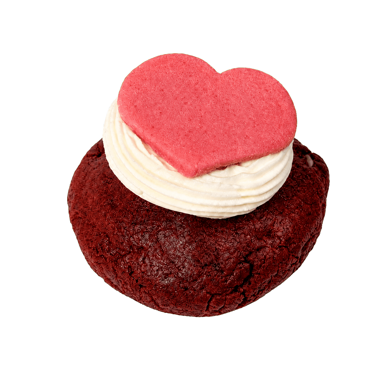 Cookie Carinho com creme branco e coração rosa